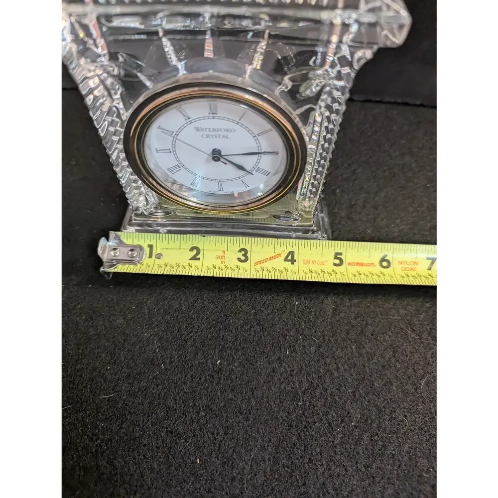 Vintage Waterford Crystal Grecian Desk Clock Roman Numerals Quartz